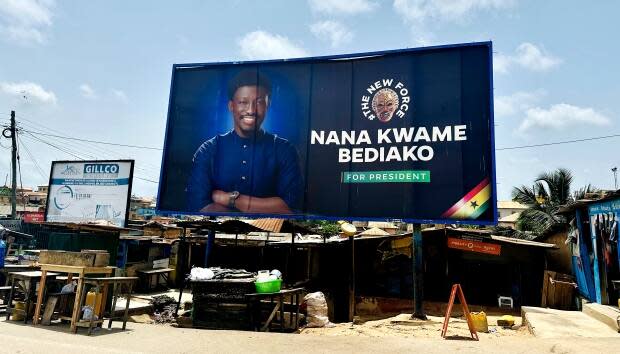 Billboards featuring a man in a traditional Ghanian mask started appearing in Ghana, and it wasn't until Bediako's campaign launched in January that new billboards went up with his image. 