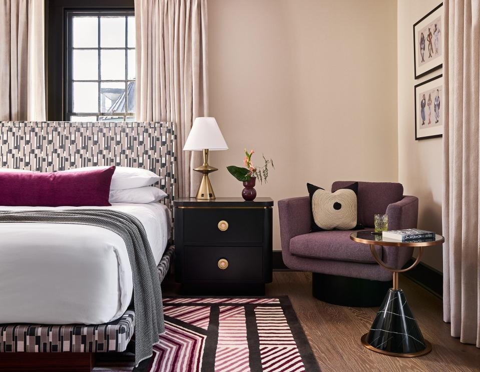 A guest room at Zelda Dearest in Asheville, N.C. The boutique hotel is named and themed after Zelda Fitzgerald