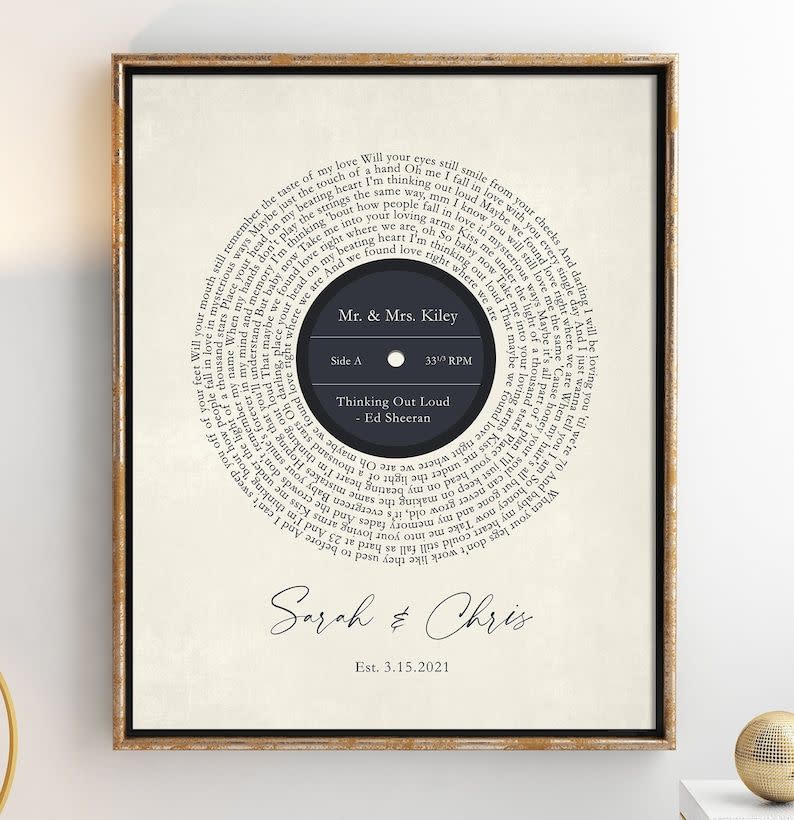 Vinyl Record Song Lyrics Art Print