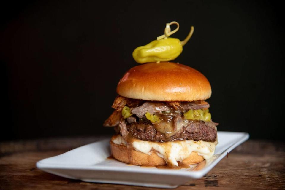 Sophia’s on Second serves a burger called Mississippi Blues for Macon Burger Week 2023.
