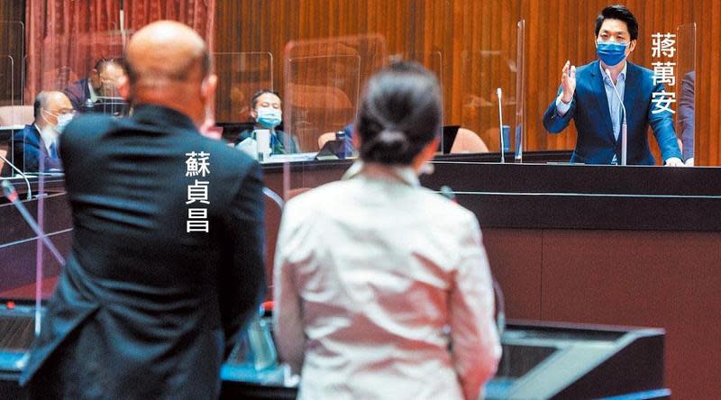 蔣萬安一改先前佛系策略，11日在立法院院會質詢供電議題，跟蘇貞昌一番脣槍舌戰。（翻攝蔣萬安臉書）