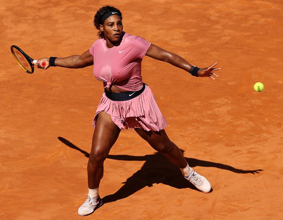 Serena Williams of USA and Nadia Podoroska of Argentina at Foro Italico on May 12, 2021 in Rome, Italy