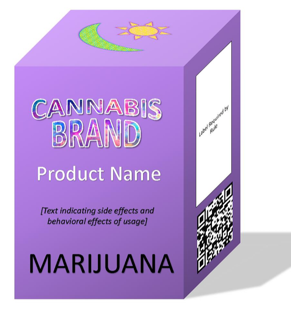 Under new rules outlined by the Department of Health and Senior Services, marijuana product packaging can only include one primary color and up to two logos or symbols. In clear font in black or white, the word "Marijuana," must be the largest word on the package.