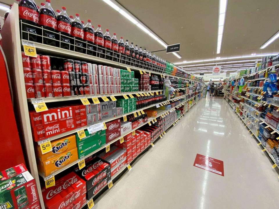 PHOTO: Sodas on shelves at a Vons grocery store in Pasadena, California, June 10, 2020. (Mario Anzuoni/Reuters)