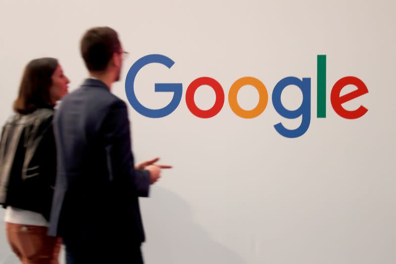 FILE PHOTO: Logo of Google is seen at VivaTech fair in Paris