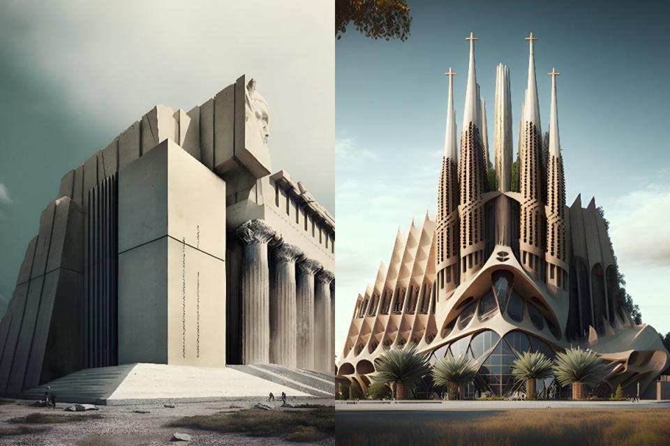 The Parthenon turned Bauhaus and a Contemporary take on La Sagrada Familia (GetAgent)