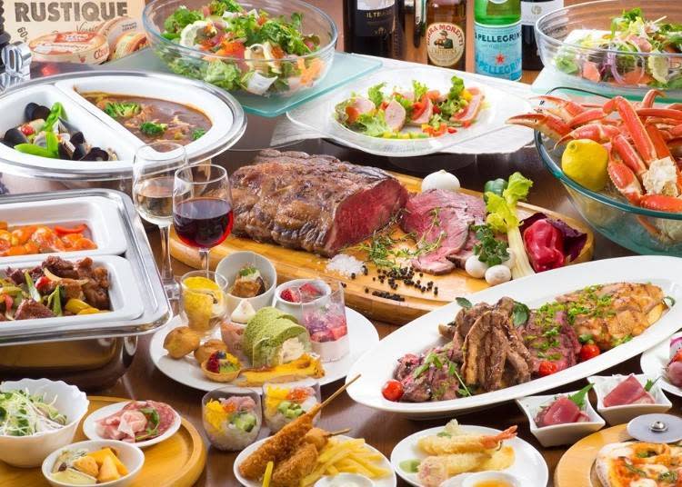 A luxurious buffet with 80 different dishes