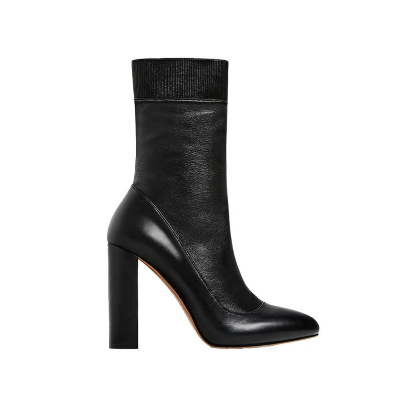 <a rel="nofollow noopener" href="http://www.zara.com/us/en/woman/shoes/ankle-boots/high-heel-stretch-leather-ankle-boots-c288001p3645369.html" target="_blank" data-ylk="slk:High Heel Stretch Leather Ankle Boots, Zara, $159;elm:context_link;itc:0;sec:content-canvas" class="link ">High Heel Stretch Leather Ankle Boots, Zara, $159</a>