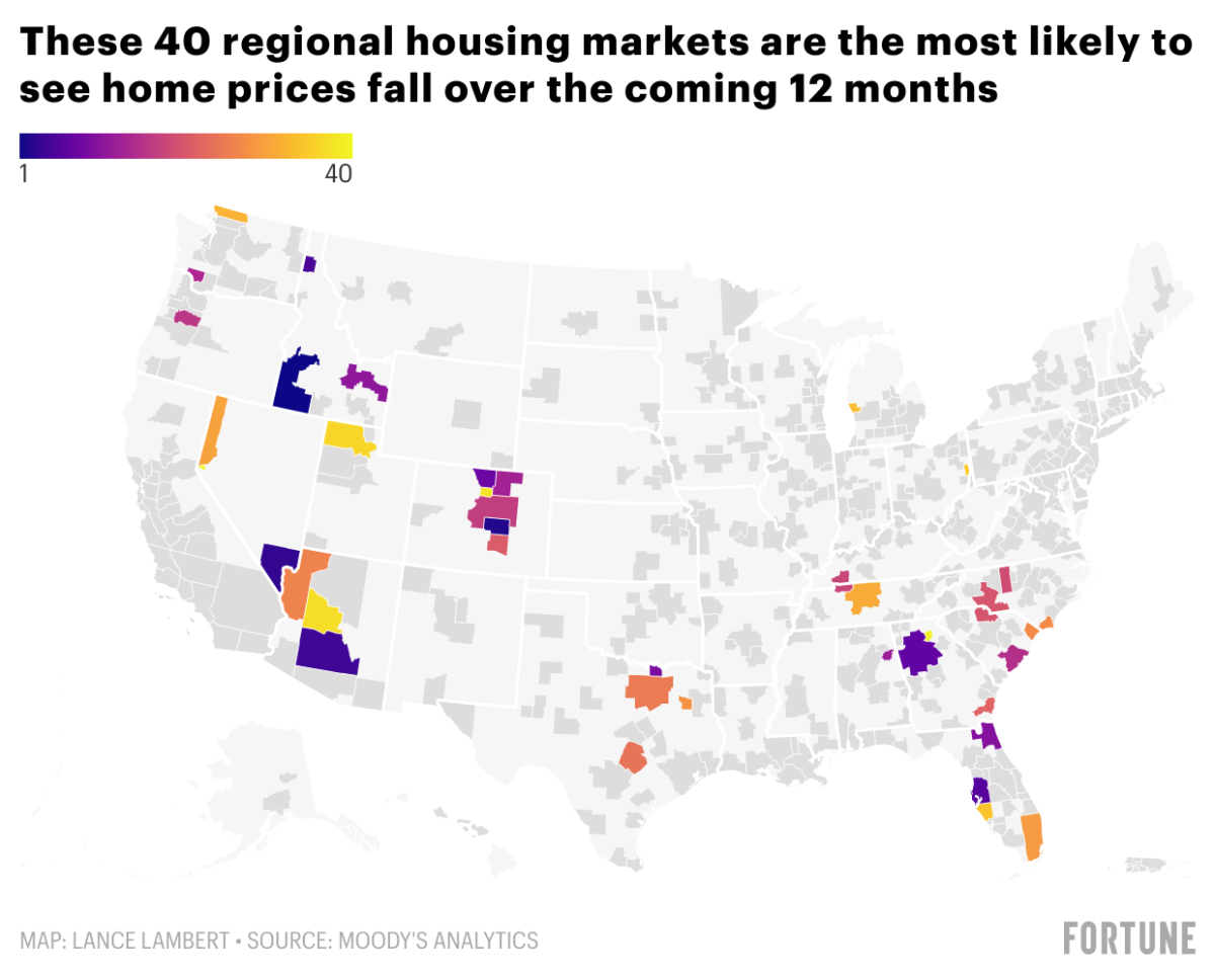 A closer look at the 40 housing markets at risk of a 15 to 20 home