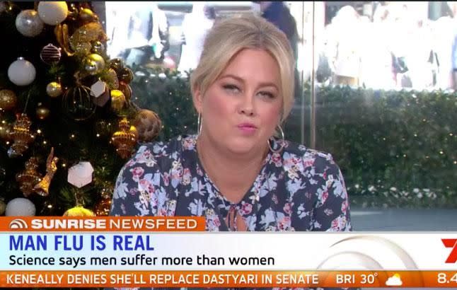 Co-host Samantha Armytage was far from impressed. Source: Channel Seven