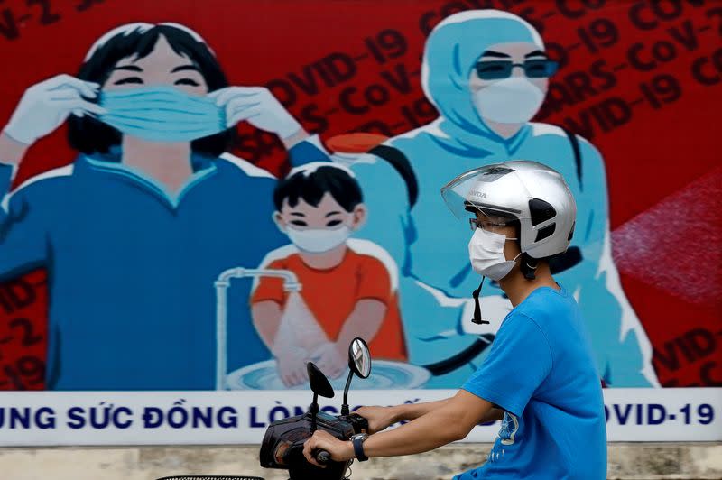 FILE PHOTO: Measures to avoid the spread of the coronavirus disease (COVID-19) in Hanoi