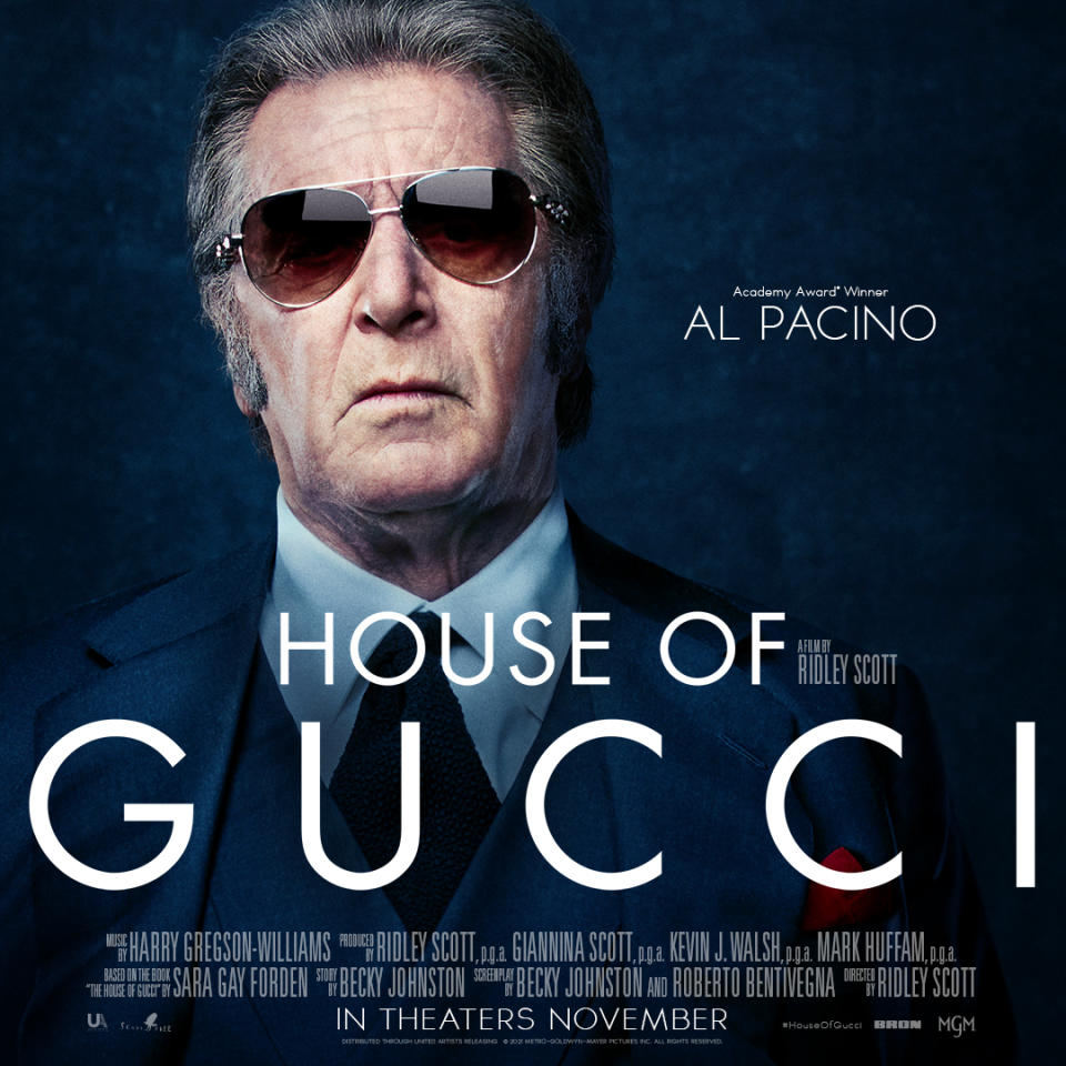 Al Pacino cast image released for the upcoming House of Gucci movie.