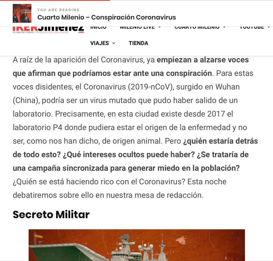 Intereses ocultos, conspiración... ¿Campaña sincronizada para generar miedo en la población? ¿Virus mutado que pudo salir de un laboratorio? 