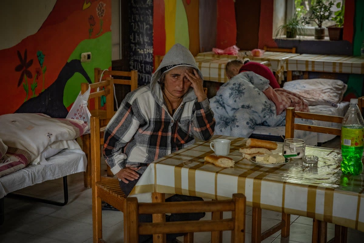 Armenian elderly and injured are camping in schools, hotels and NGO facilities after fleeing Nagorno-Karabakh (Bel Trew)