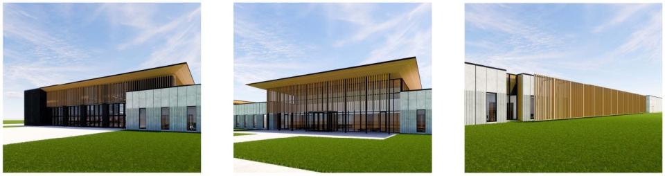 A rendering from OPN Architects depicts a new public safety center for the city of Waukee. The center, expected to open in 2025, would be a new home for Waukee's fire and police departments to address space issues.