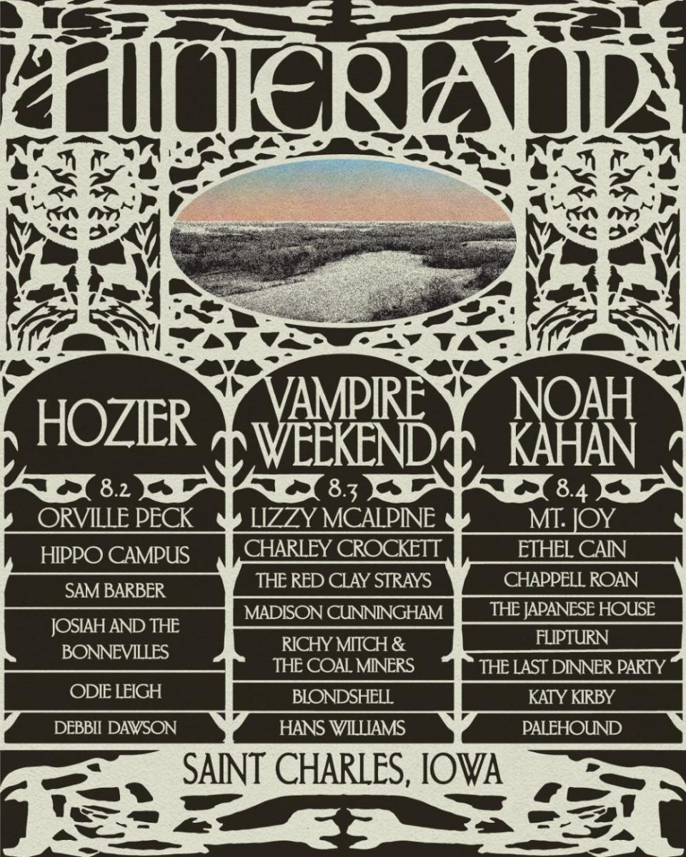 hinterland festival 2024 lineup vampire weekend noah kohan hozier