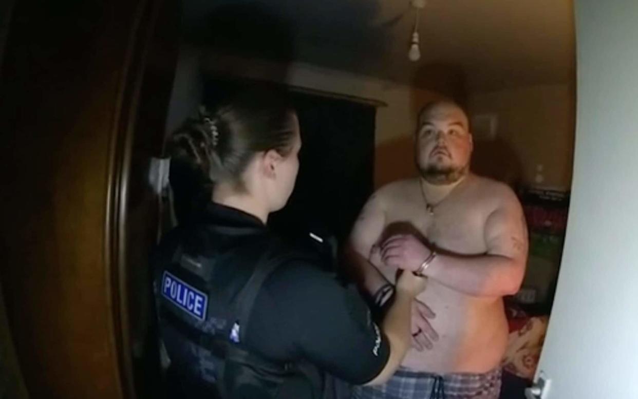 police body-worn video footage of the arrest of Gavin Plumb,