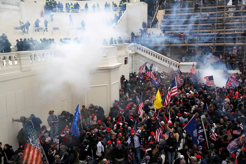 Supporters of U.S. President Donald Trump gather in Washington