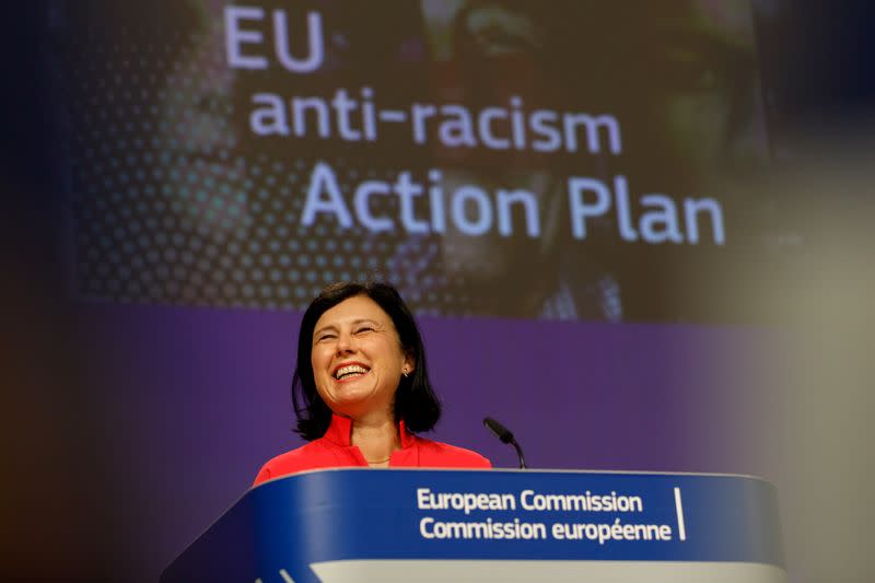 Media conference on EU anti-racism Action Plan at EC HQ in Brussels