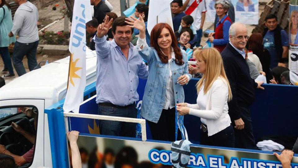 La candidata de UC, la expresidenta Cristina Fernández de Kirchner, durante su campaña. (La Nación)