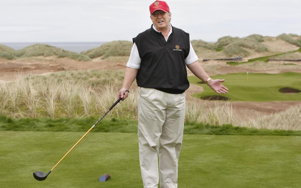 Donald Trump at his Aberdeenshire golf resort - Danny Lawson/PA Wire