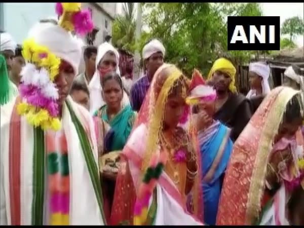 The groom with two brides in Adilabad district of Telangana (ANI)