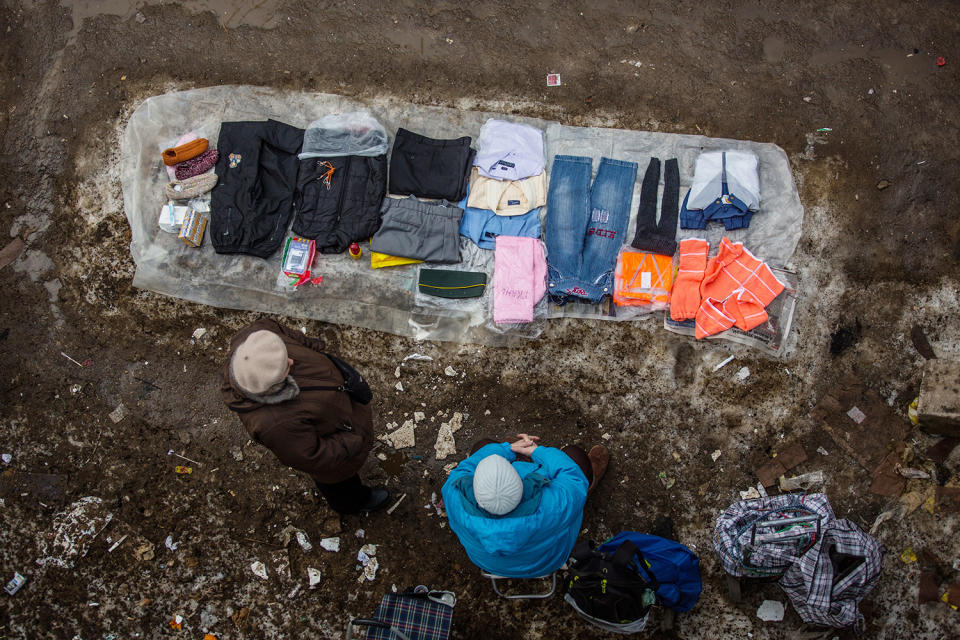 Illegal streetmarket in Moscow