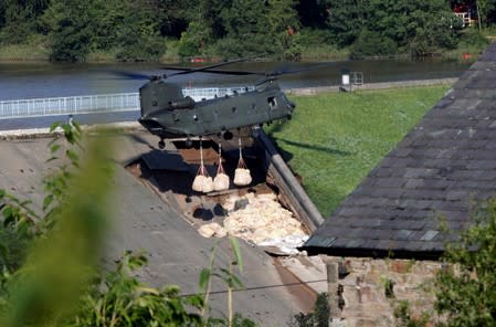 Emergency Services work to protect Whaley Bridge reservoir