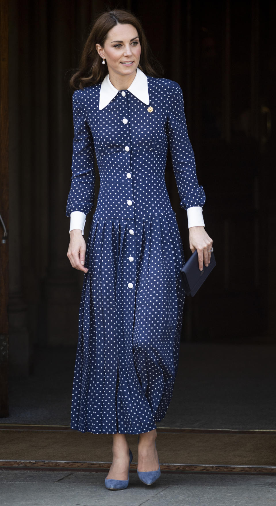 BLETCHLEY, ENGLAND - MAY 14: Catherine, Duchess of Cambridge, visits the D-Day exhibition at Bletchley Park on May 14, 2019 in Bletchley, England. The D-Day exhibition marks the 75th anniversary of the D-Day landings. (Photo by Mark Cuthbert/UK Press via Getty Images)