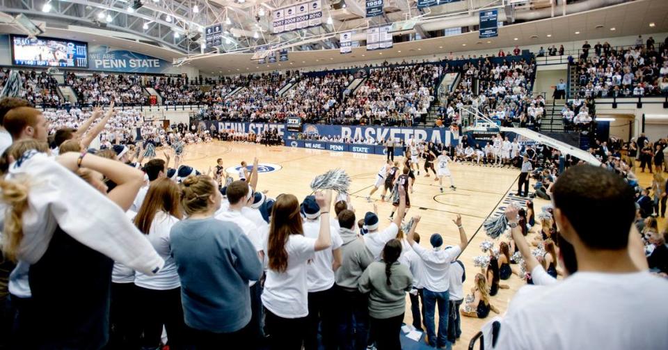 Penn State fans cheer during the Return to Rec game on Saturday, December 14, 2013 at Rec Hall.