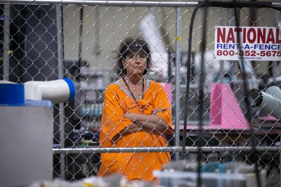 The audit of Maricopa County's ballots from the 2020 general election continues on July 24, 2021, in the Wesley Bolin Building at the Arizona State Fairgrounds in Phoenix, Ariz.