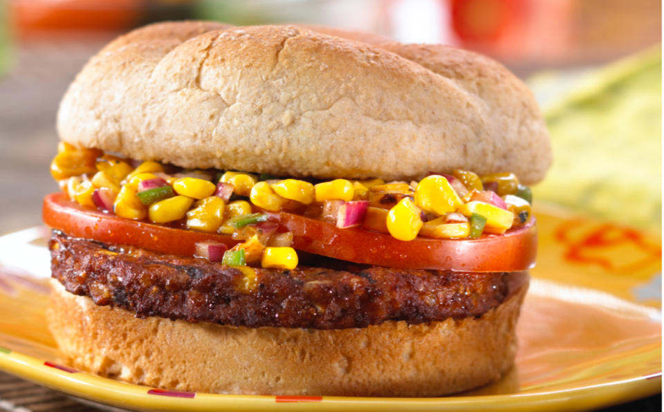 MorningStar Farms Spicy Black Bean Burger with Roasted Corn Relish