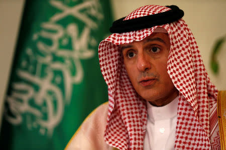 Saudi Foreign Minister Adel al-Jubeir attends an interview with Reuters in Riyadh, Saudi Arabia, November 16, 2017. REUTERS/Faisal Al Nasser