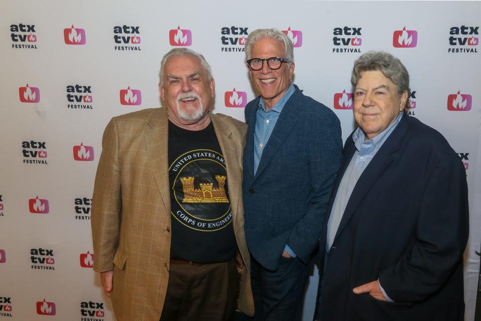 John Ratzenberger, Ted Danson and George Wendt attend the ATX TV Festival, Friday, June 3, 2023.