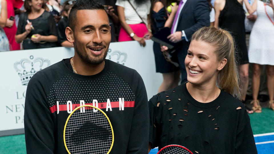 Nick Kyrgios and Eugenie Bouchard at the Lotte New York Palace Invitational in 2017.  (Photo by Noam Galai/WireImage)