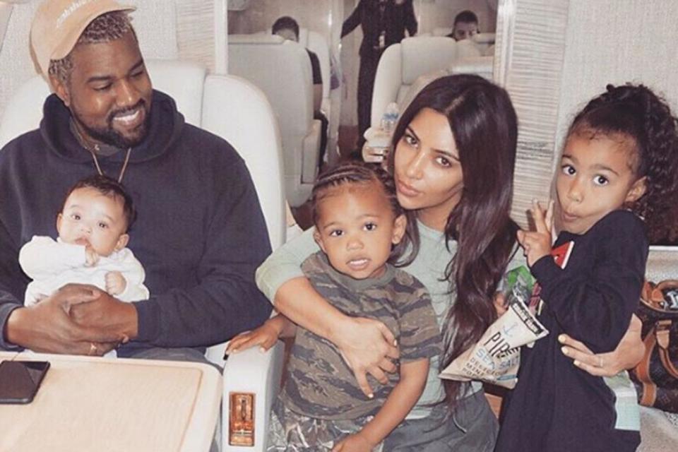 Family: Kim Kardashian and Kanye West with their three children (Instagram/ Kim Kardashian)