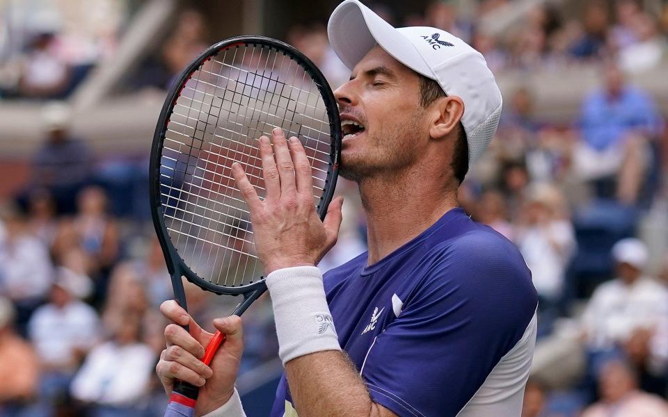 Andy Murray looks desperate after losing a point during his US Open third round match with Matteo Berrettini - AP