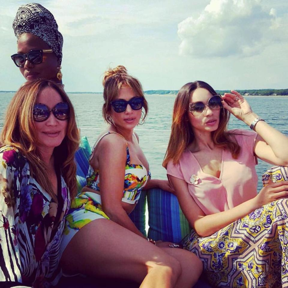 Jennifer Lopez's birthday was smooth sailing. The "Booty" singer continued to celebrate turning 46 (yes, 46!!) over the weekend by way of a boat ride with her "squad" on Sunday, and she happily shared a few sweet snaps of the amazing time in the Hamptons. In one shot, Lopez can be seen striking a pose with her gal-pals. <strong> WATCH: See J.Lo's Sheer Birthday Look </strong> And another pic shows that British singer Natasha Bedingfield also came along for the ride. But it wasn't just a girls trip, as rapper Fat Joe joined the ladies for some fun in the sun too. J. Lo's actual birthday was on Friday, and on Saturday, she went out to 1OAK in Southhampton, New York with her on and off-again boyfriend, Casper Smart. <strong>PICS: Jennifer Lopez & Casper Smart Hold Hands on Set of Her New Show</strong> She definitely brought sexy back in a skintight number with a low neckline, cut-outs and sheer panels that made us all question not only the little black dress but how it’s possible that she's really 46. <strong> PICS: 17 Times J.Lo Defied Her Age </strong> Check out the video below to see how she looked smokin' hot in the Hamptons!