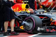 Formula One - F1 - Australian Grand Prix - Melbourne, Australia - 25/03/2017 Red Bull Racing driver Max Verstappen of the Netherlands has his brakes cooled in the pits during the qualifying session. REUTERS/Brandon Malone