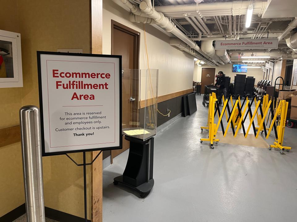 An ecommerce fulfillment area at Wegmans.