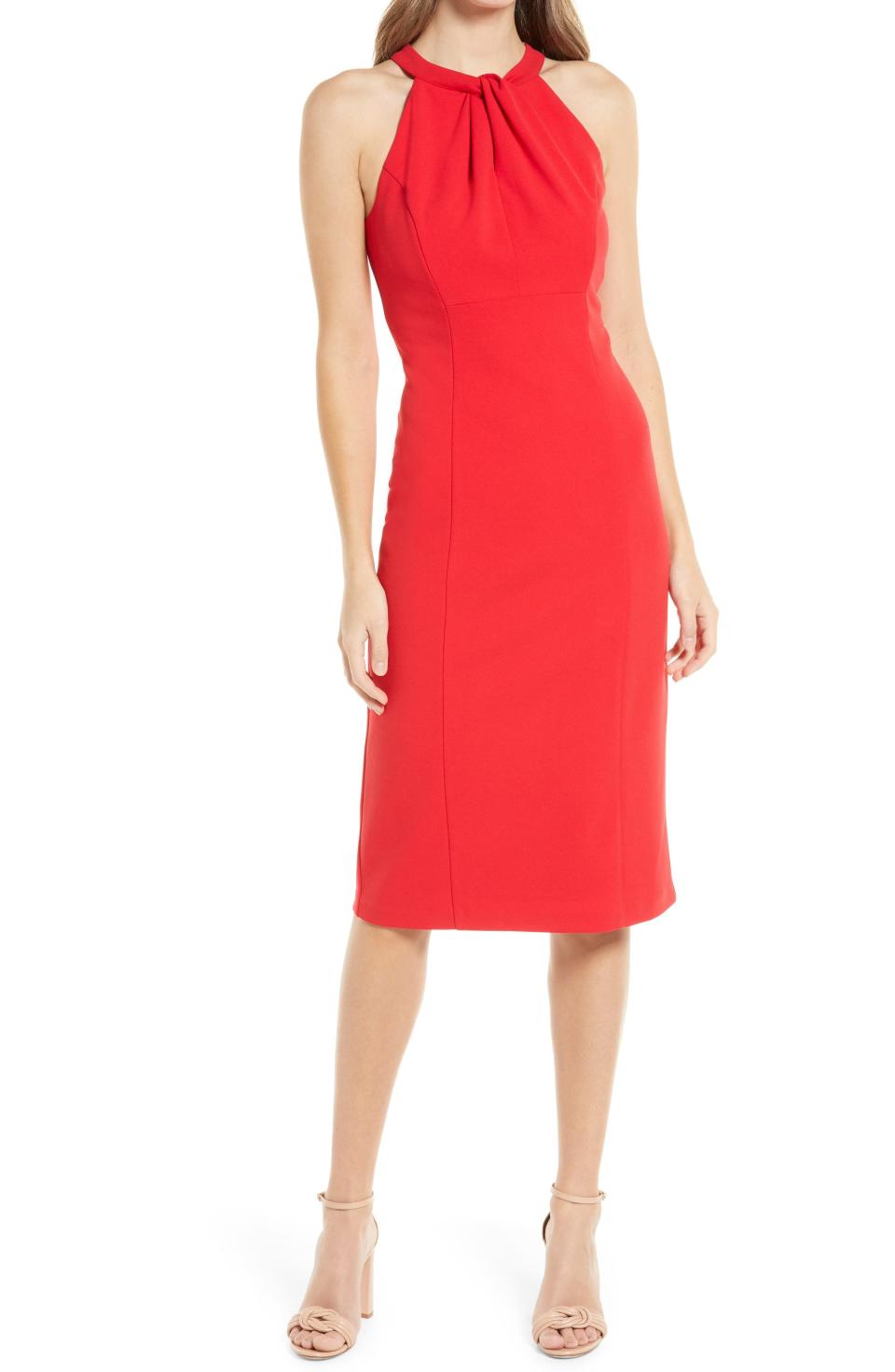 Julia Jordan Twist Neck Sheath Dress