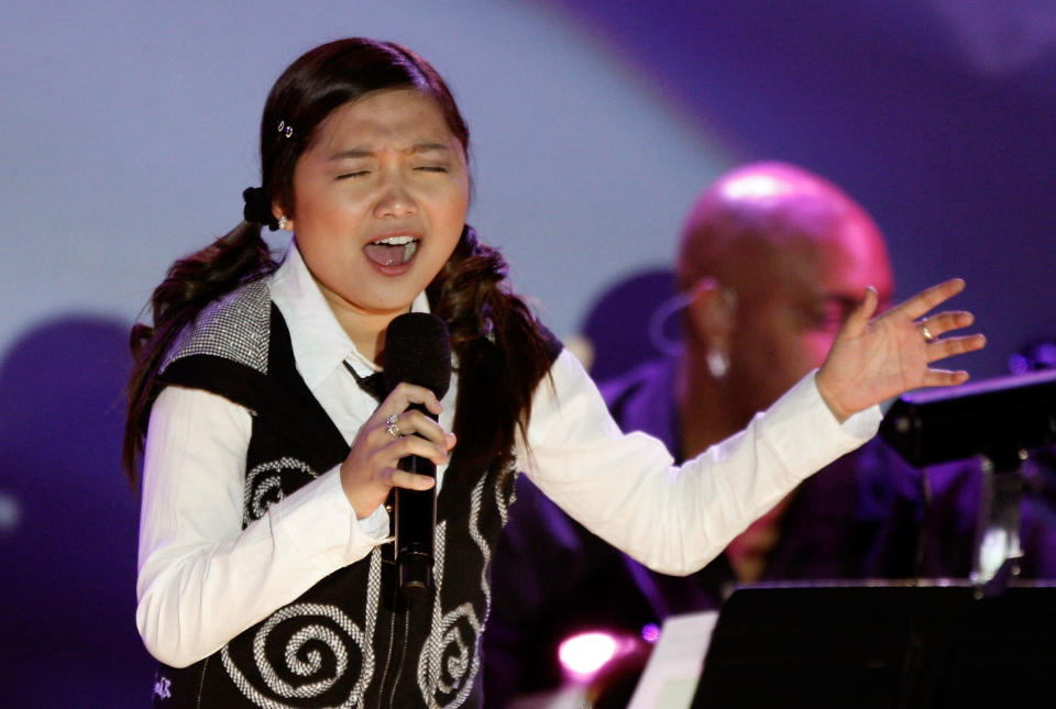 Singer Charice Pempengco performs during the 30th anniversary Carousel of Hope Ball to benefit the Barbara Davis center for childhood diabetes held at the Beverly Hilton Hotel on October 25, 2008 in Beverly Hills, California. (Photo by Kevin Winter/Getty Images)