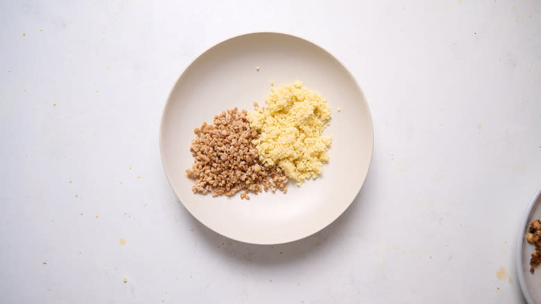 farro and millet in bowl