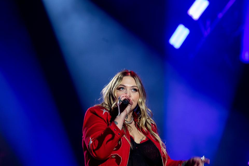 Elle King performs during the Jack Daniel’s New Year’s Eve Live: Nashville’s Big Bash at Bicentennial Park  in Nashville , Tenn., Saturday, Dec. 31, 2022.