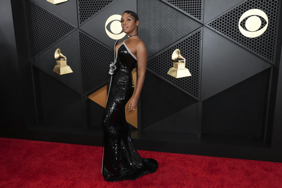 Janelle Monae arrives at the 66th annual Grammy Awards on Sunday, Feb. 4, 2024, in Los Angeles. (Photo by Jordan Strauss/Invision/AP)