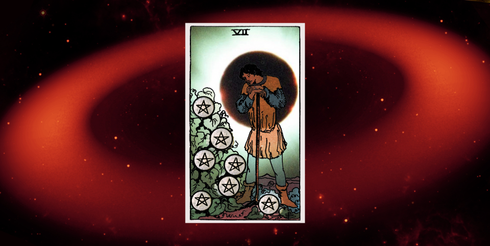 seven of pentacles tarot card