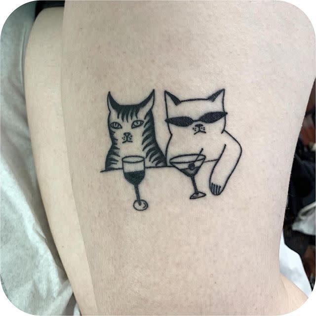 2) Boozy Cats Tattoo