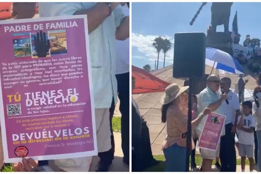 Padres de familia en Tijuana protestan por nuevos libros de la SEP