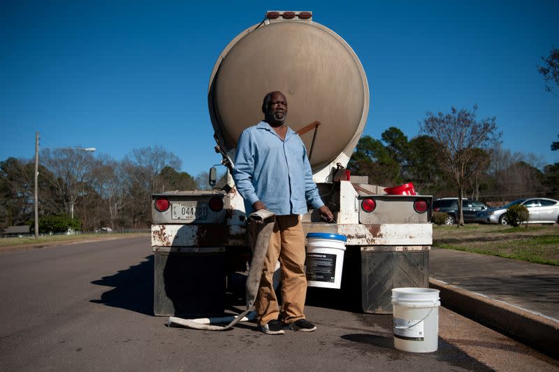 FILE PHOTO: Water shortage due to a recent bout of cold weather stretches into a third week in Jackson