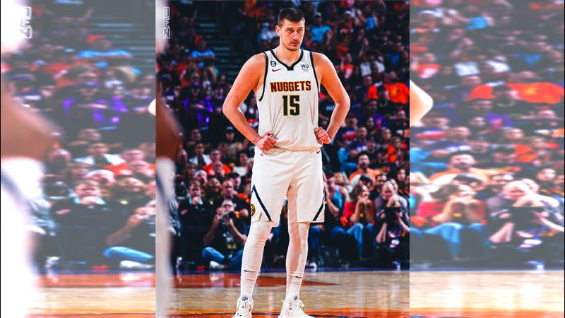 約基奇（Nikola Jokic）拿下系列賽第3次「大三元」。（圖／翻攝自金塊推特）